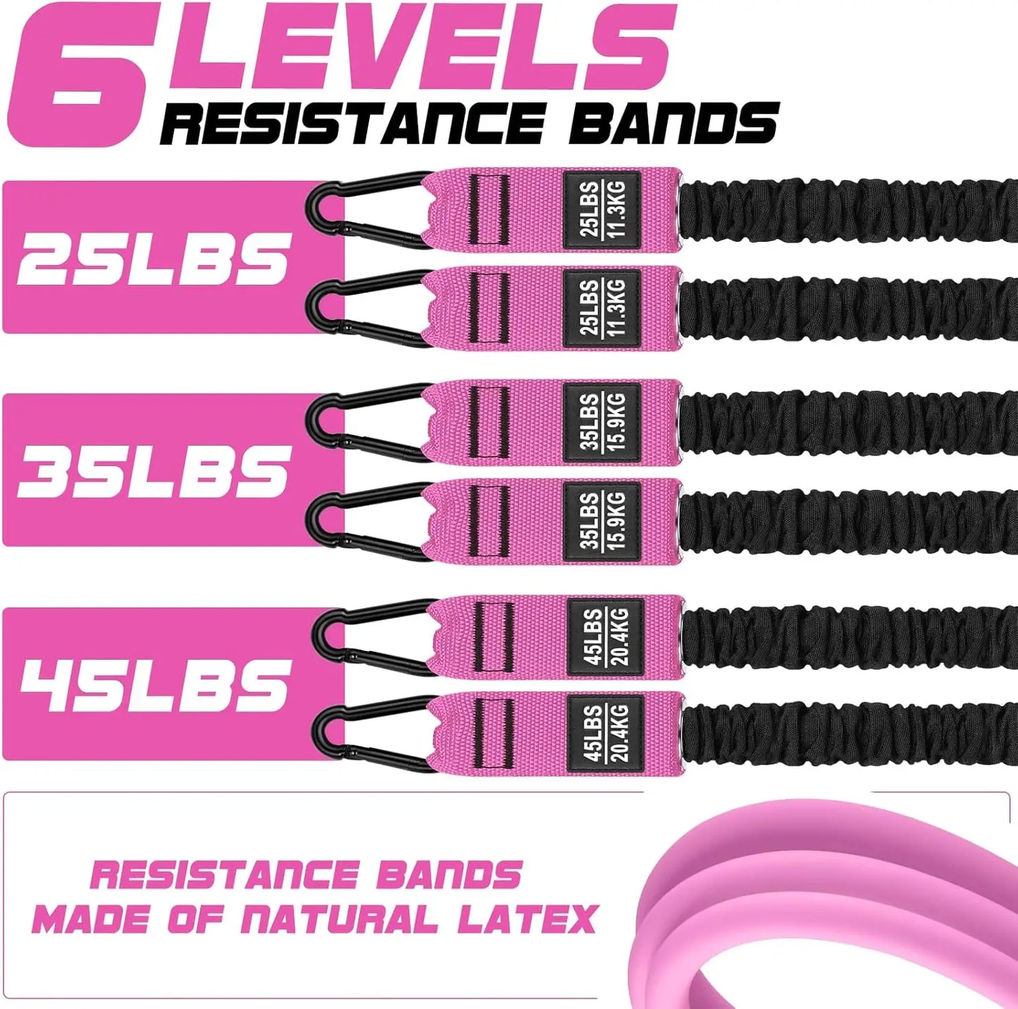 Pilates Bar Kit with 6-Level Resistance (25-90lbs)