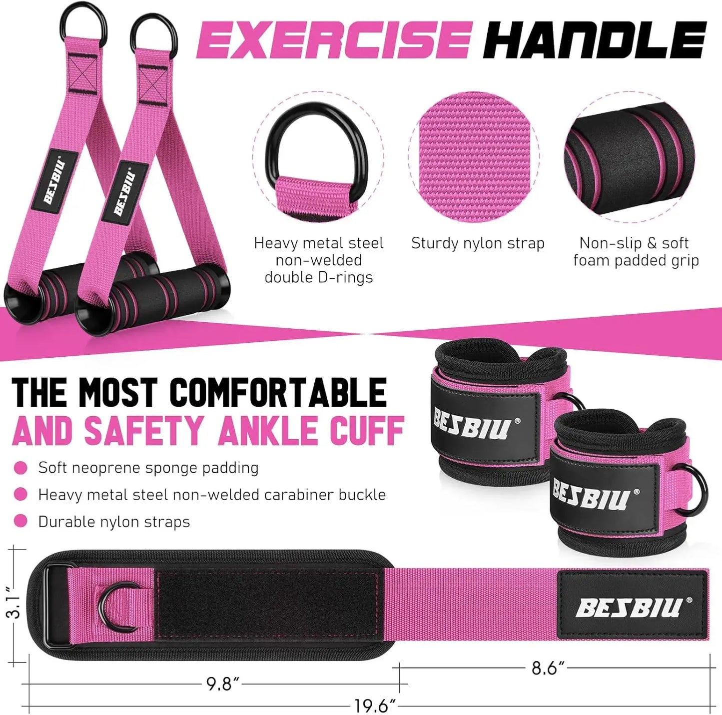 Pilates Bar Kit with 6-Level Resistance (25-90lbs)