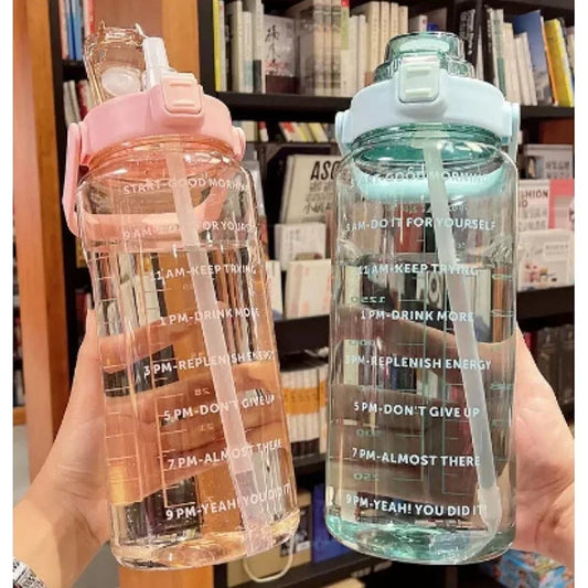 2 Liter Water Bottle with Straw